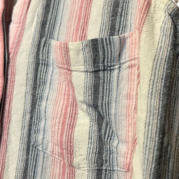 Cloth & Stone Sleeveless Striped Shirt Dress Frayed Hem Casual Comfy size xsmall - Picture 4 of 11